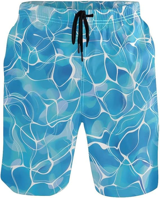 Blue Wave Ocean Men's Swim Trunks