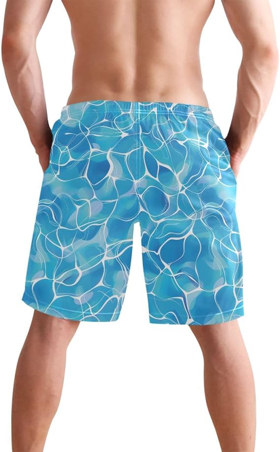 Blue Wave Ocean Men's Swim Trunks