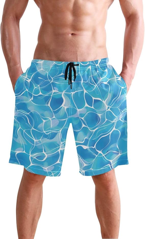 Blue Wave Ocean Men's Swim Trunks