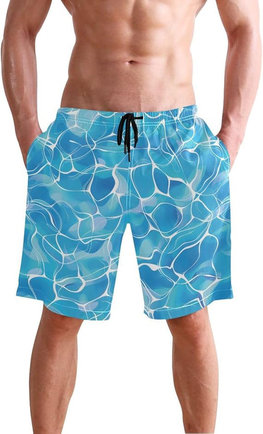 Blue Wave Ocean Men's Swim Trunks