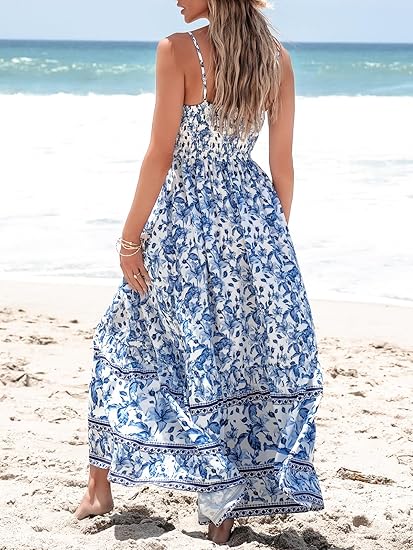 CUPSHE Women's V Neck Floral Maxi Dress